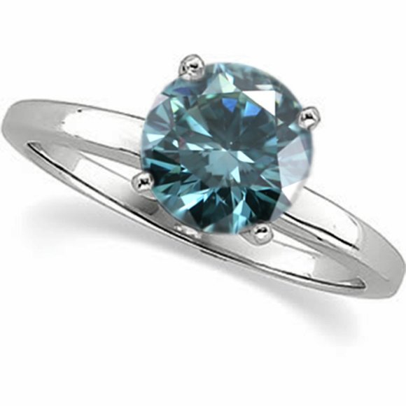 Diamond Ring 14K White (0.56 Ct Blue() Vs1 ) C49104021